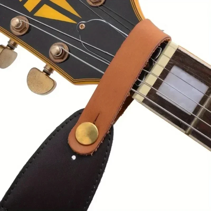 1-6Pcs Folk Guitar Strap Buckle Leather Belt Guitar Neck Strap Safe Lock Holder For Ukulele Classic Bass Guitar Part Accessories