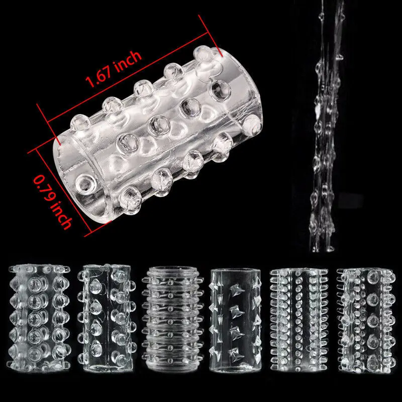 6 Pcs/Lot Penis Sleeve Caterpillar Wolf Tooth Condom Thickening Delay Penis Condom Male Lock Sperm Couple Sex Toys Adult 18+