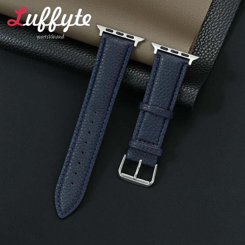 حزام ساعة الأعمال لساعة أبل 38/40/41/42/44/45/46/49 مللي متر 10 9 8 7 6 5 4 3 SE Ultra 2 PU أربطة ساعات جلدية للرجال والنساء #6