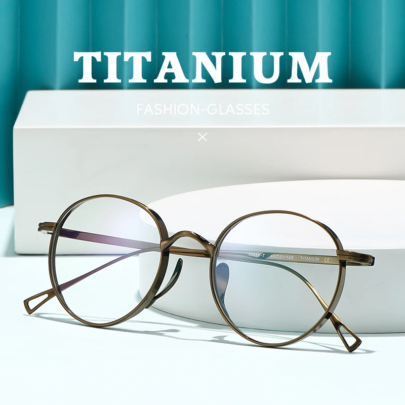 

2025 Eyeglasses Men Japan Style Pure Titanium Retro Design Glasses Frame round Brand Women Ultra light Optical Myopia Eyewear