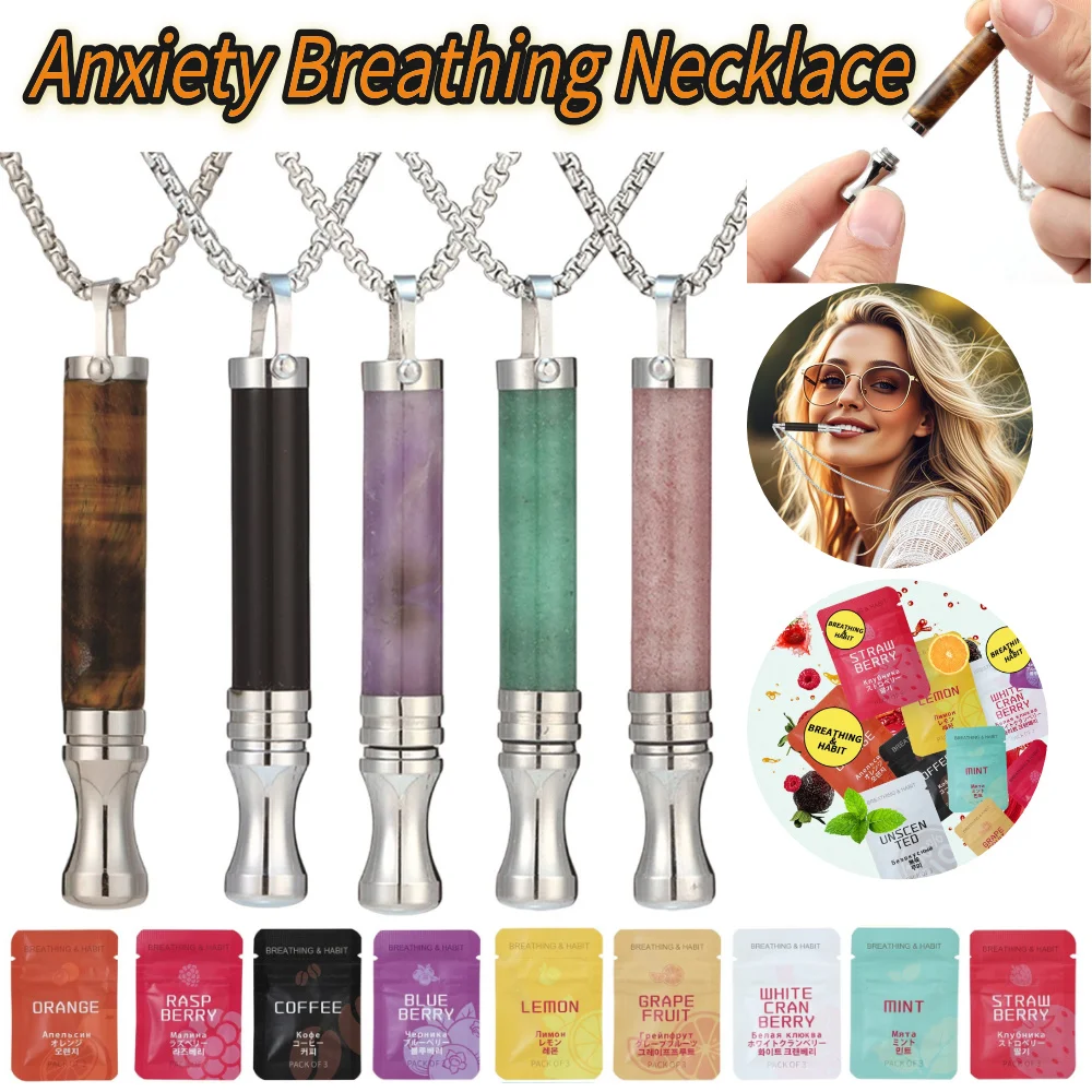 Anxiety Breathing Necklace Breath Quitgo Breathing Necklace Stress Anxiety Relief Chain for Adults