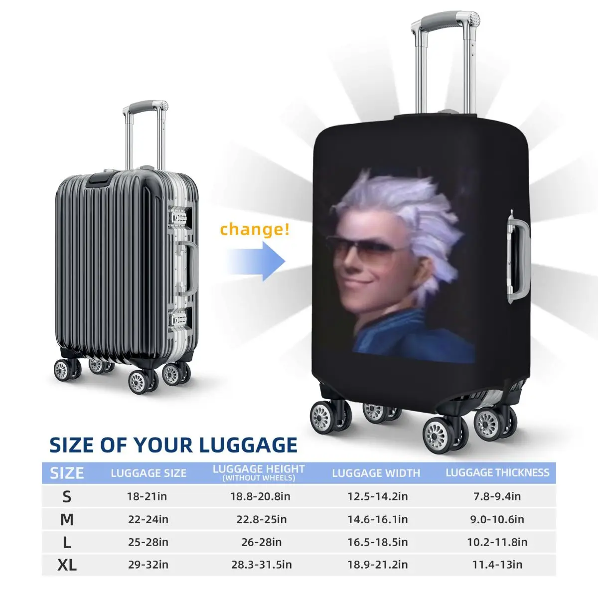 

Vergil From The Devil May Cry Seri, защитный чехол для чемодана, эластичные защитные чехлы для багажа для 18-32 дюймов