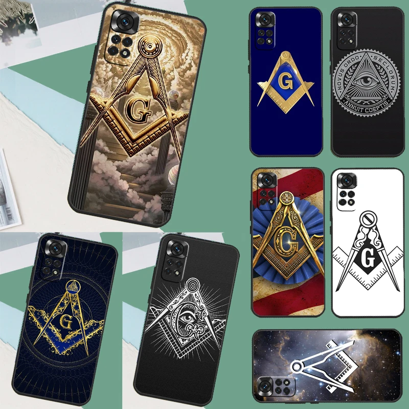 Freemasonry Logo Symbol Case For Xiaomi Redmi Note 12 Pro 12S 11 11S 10 10S 9 9S 8 Pro Redmi 12 9C 10C 12C Cover