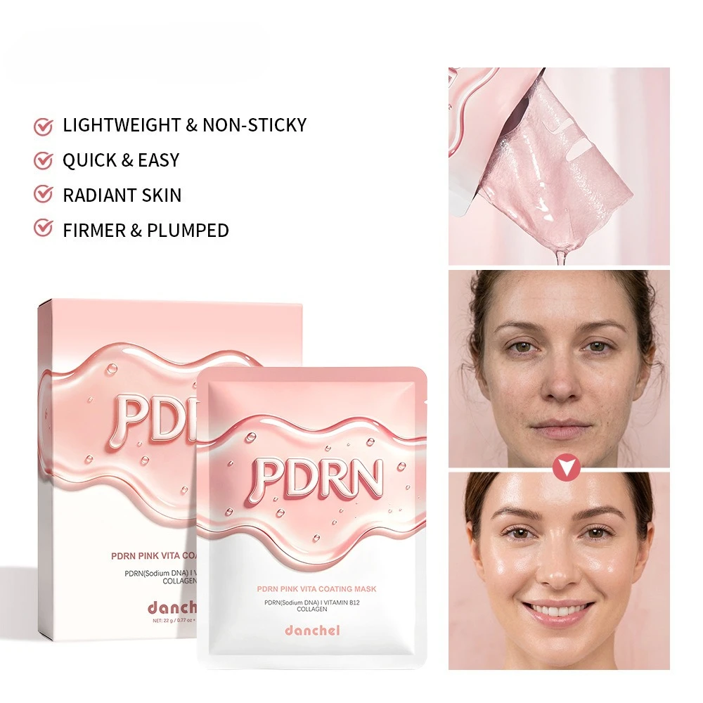 10 Sheets PDRN Vitamin B12 Hydrating Firming Facial Sheet Mask Daily Home Treatment Dull Dehydrated Skin