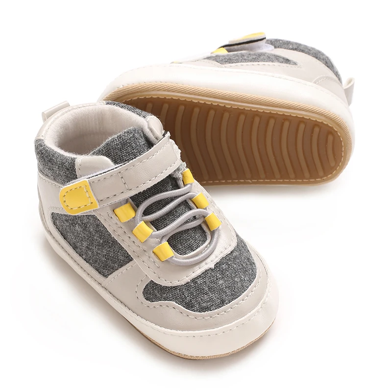 Frühling und Herbst neue modische und schlichte High-Top-Stoffschuhe für Neugeborene, bequeme Lauflernschuhe mit weicher Sohle für Anfänger – Detail 12