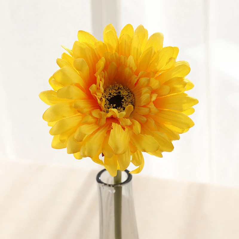 5/10 pz seta artificiale Gerbera decorazione della casa teste di fiori margherita per matrimonio che tiene fiori di simulazione giardino decorazione della casa