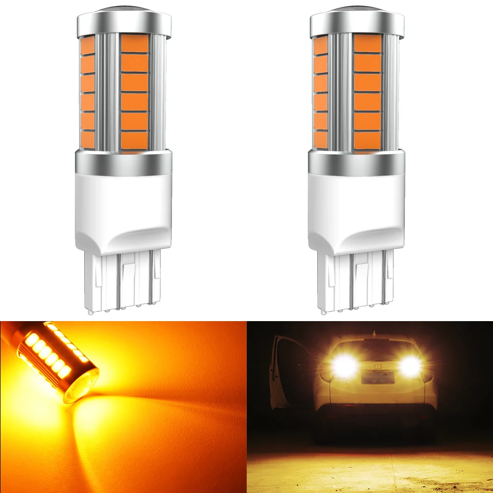 

2pcs T20 7443 W21/5W WY21/5W LED Car Lights Super Bright 33SMD 5630 Chips White Orange For Honda CRV 2001~2006 JAZZ 2002~2008