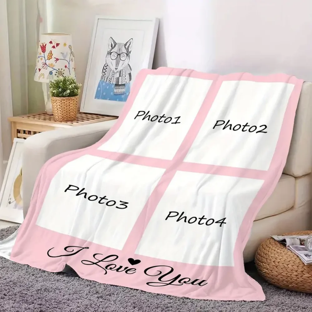 بطانية فلانيل مخصصة للصور - طباعة صورة شخصية، ناعمة ومريحة لجميع المواسم، هدية مثالية للعائلة والأصدقاء