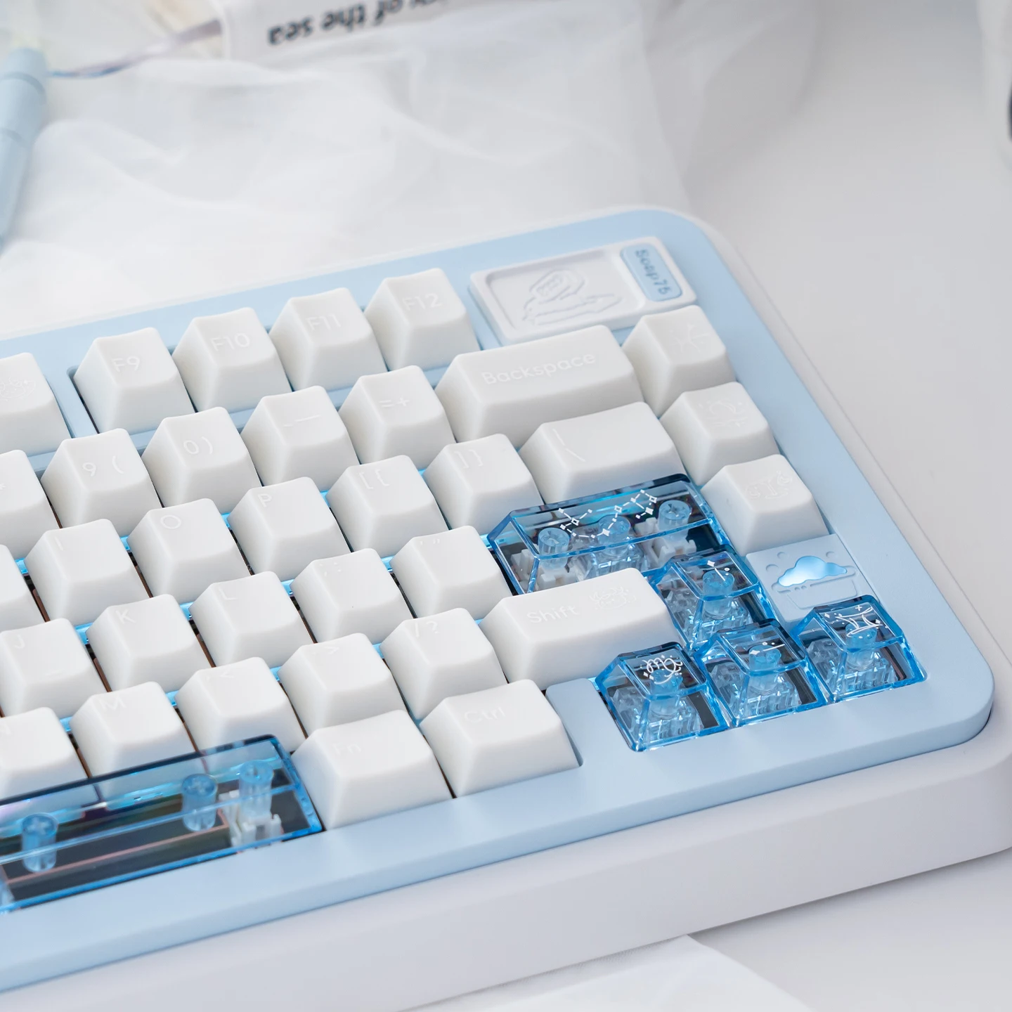 Xingyu с гравировкой механической клавиатуры, колпачки для клавиш, белый мрамор, молочно-белый ПК + УФ-шелкография, полный набор тепловой сублимации