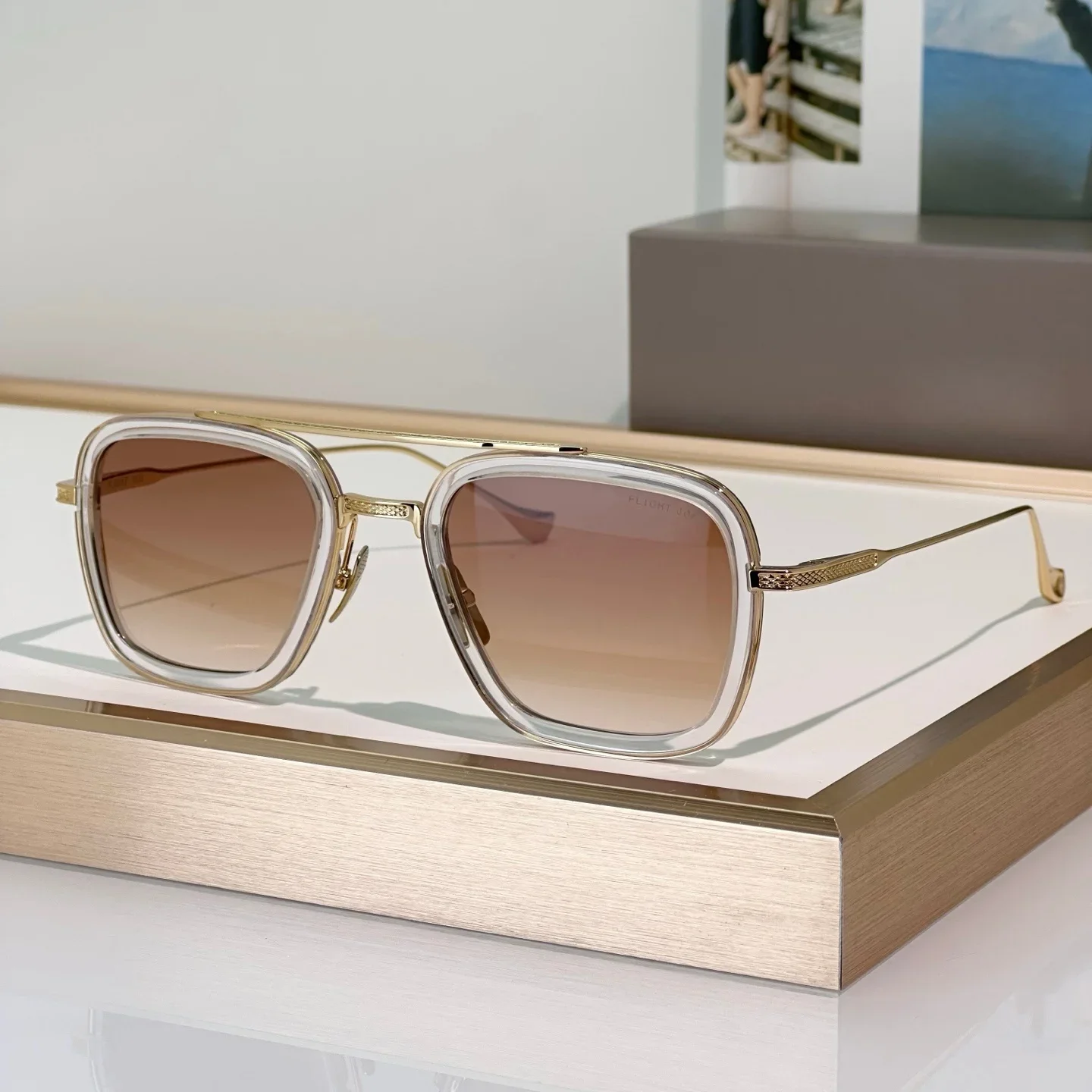 

DT FLIGHT 006 52-22 Top Quality Sunglasses for Men Classic Women Luxury Designer Fashion sun glasses UV400 With box