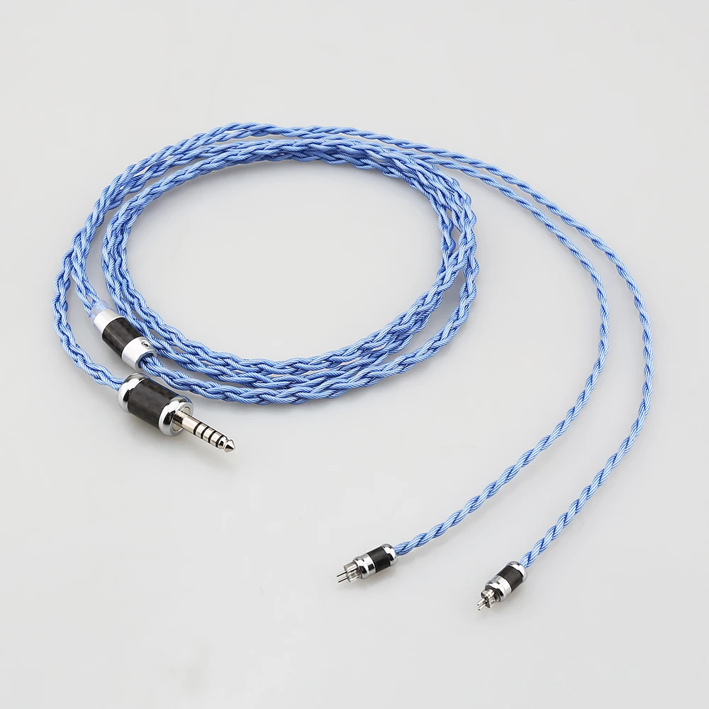 HIFI 3.5mm 4.4mm 2.5mm XLR 4Pin 7N OCC Litz Silver Plated Audiophile Earphone Upgrade Cable for 2Pin 0.78mm IEM Monitor