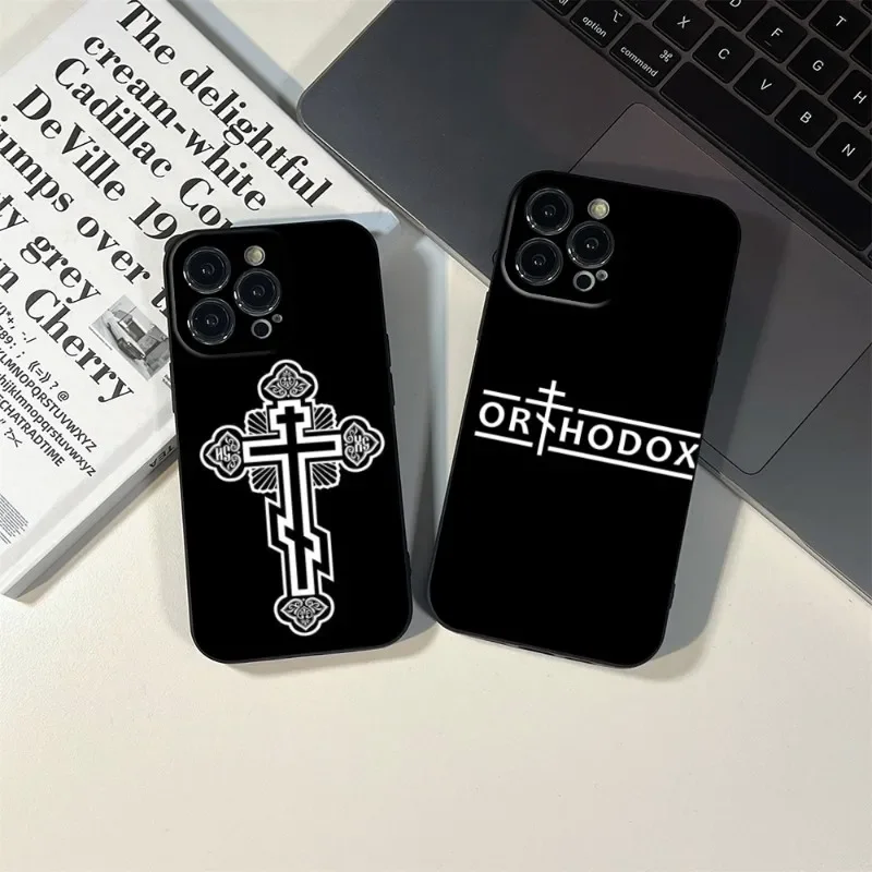 Orthodox Cross Icon Phone Case FOR IPhone 15 14 11 12 Pro 8 7 Plus X 13 Pro MAX XR XS MINI SE 2020 Black Covers