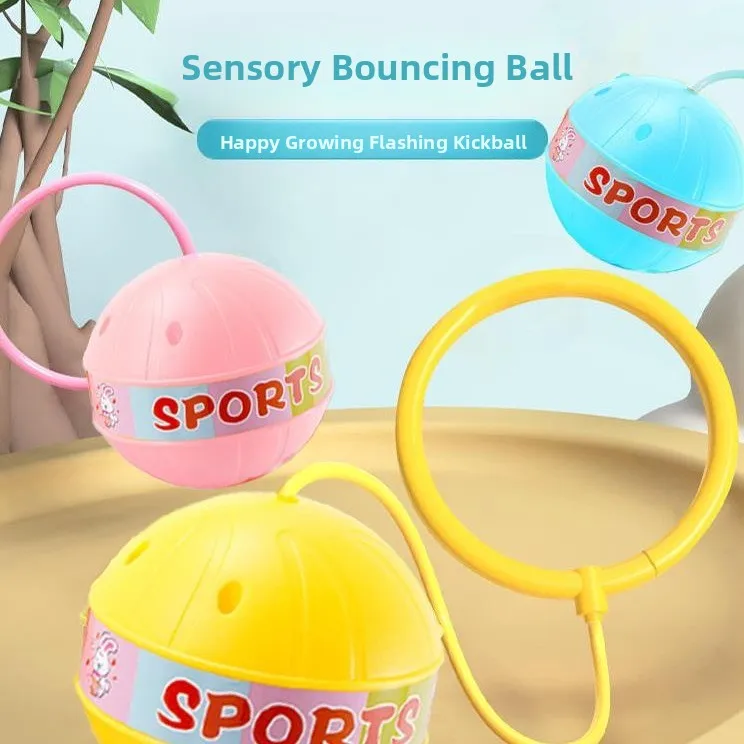 

Детская игрушка-качалка Flay Foot-Over Ring Single Foot Swing Ball с подсветкой, синяя, для занятий спортом и фитнесом