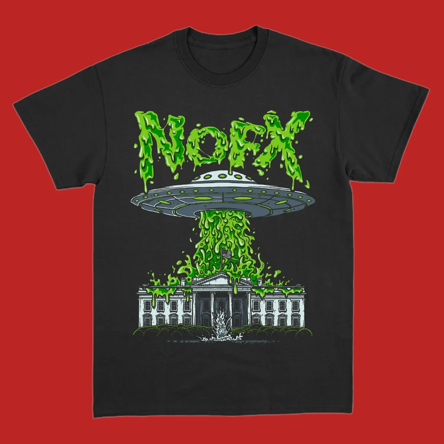 2026 New NOFX Punk Band Album Rock Red Shark Rabbit American Loose Men's and Women's Short-Sleeved T-Shirt