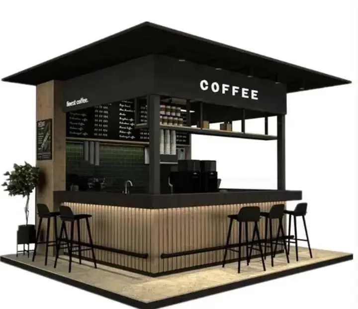 

Portable Design Ideas Commercial Wooden Outdoor Coffee Drink Stands Fast Food Ordering Container Box Cart Kiosk