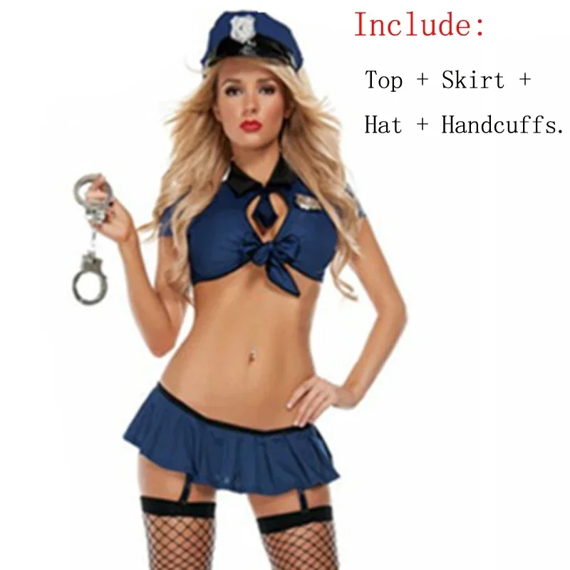 Beberapa Pasangan Polisi Tahanan Kostum Seksi Erotis Pakaian Dalam Wanita Pakaian Bermain Cosplay Gaun Pesta Mewah Karnaval Halloween MN1