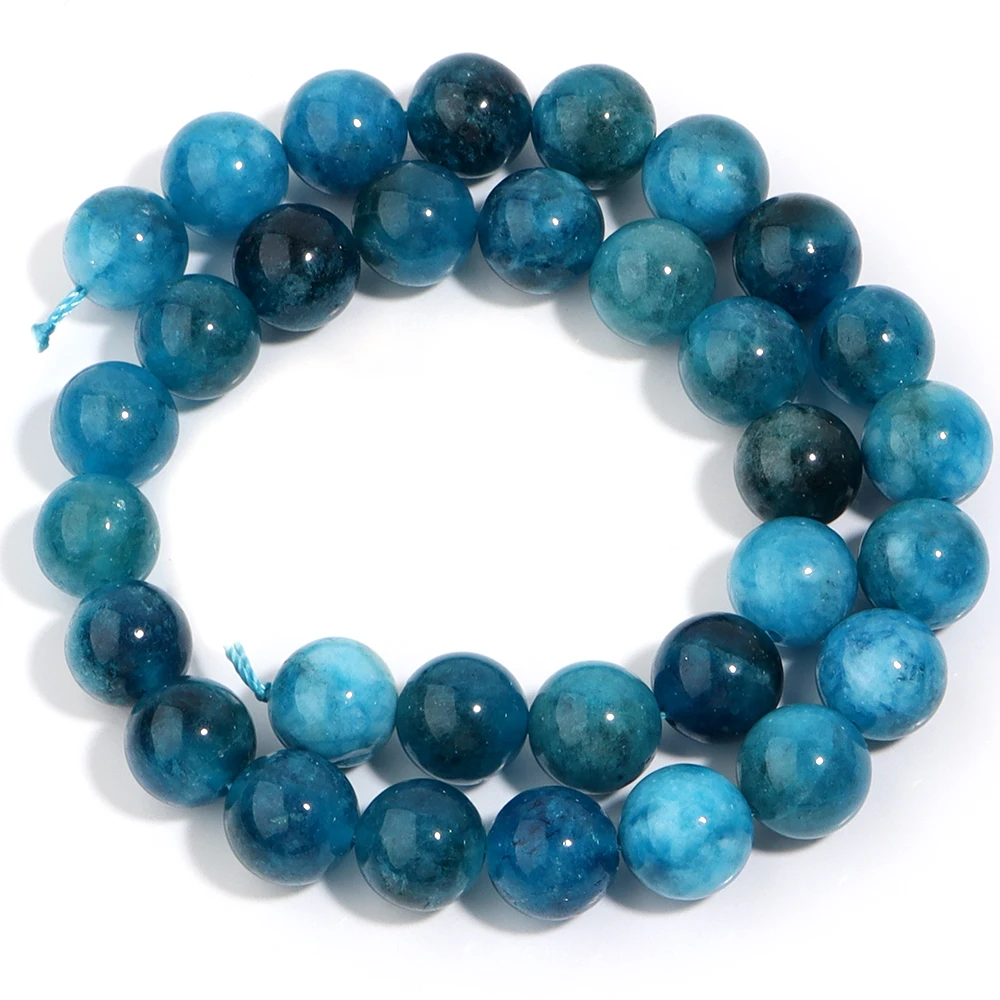 1 Strand Apatite Stone Beads Round Natural Stone Beads Loose Beads For Jewelry Making DIY Bracelet Necklace Accessories Handmade