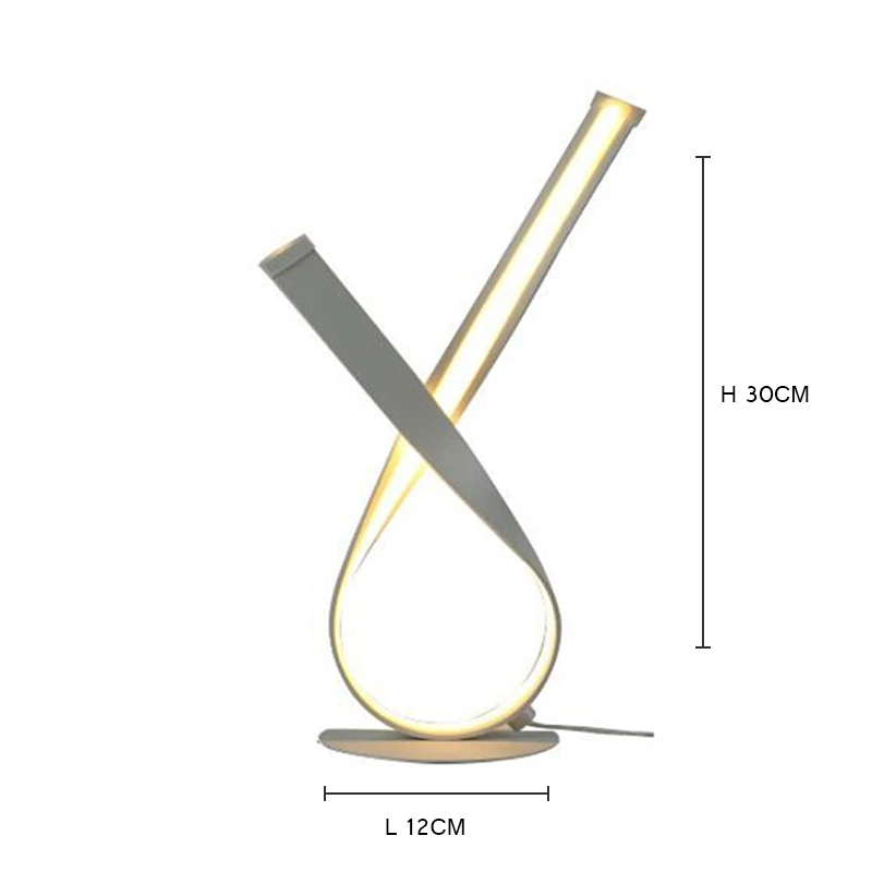 

Скандинавская светодиодная полоса, настольная лампа, изогнутая настольная лампа, спиральная алюминиевая художественная настольная лампа, комнатная лампа для чтения, декоративная лампа для спальни