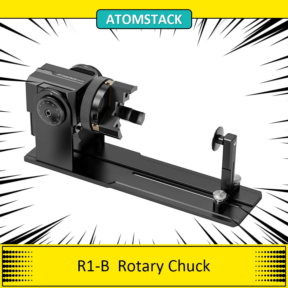 ATOMSTACK R1-B Rotary Chuck Use Scenario Expansion High Adaptability 6000mm/min Precision and High Speed Safe and Stable