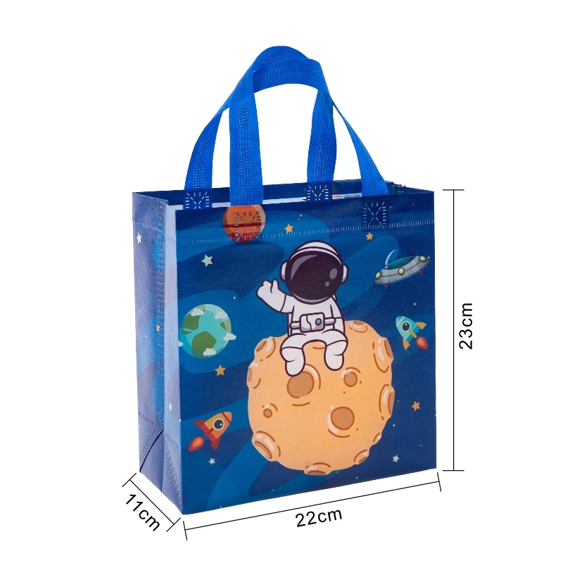 StoBag 8/20pcs Cartoon Non-woven Gift Tote Bags Kids Children Fabric Package Waterproof Storage Reusable Pouch Birthday Party