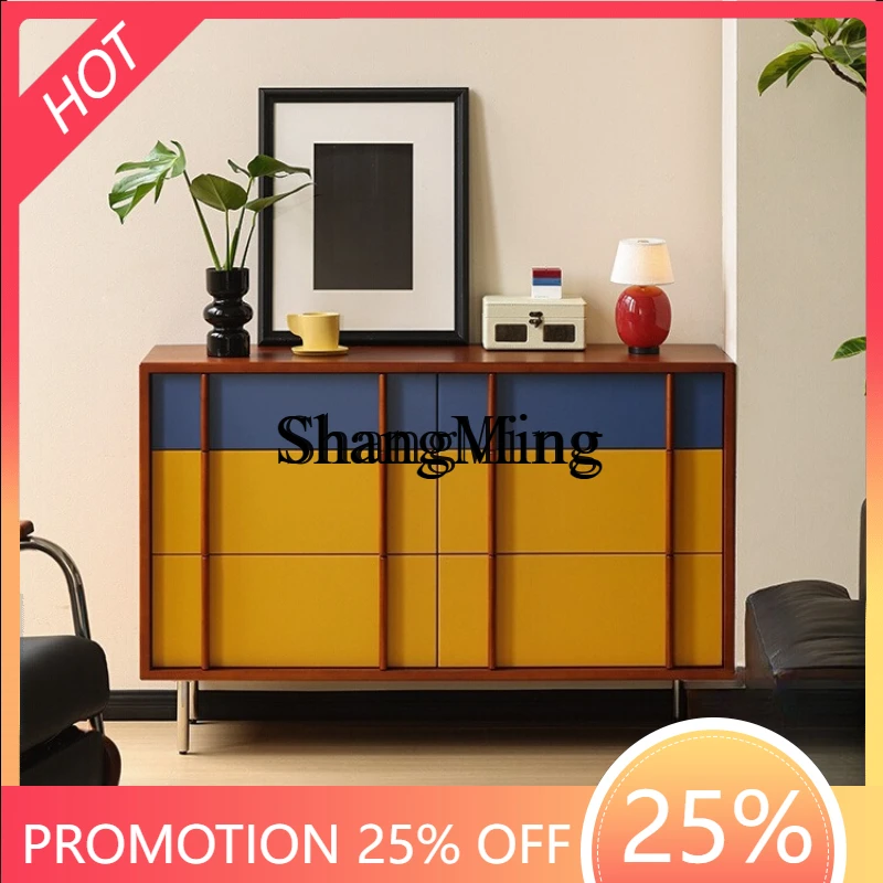 

SM household six-bucket contrasting color drawer cabinet living room storage locker bedroom bedside cabinet