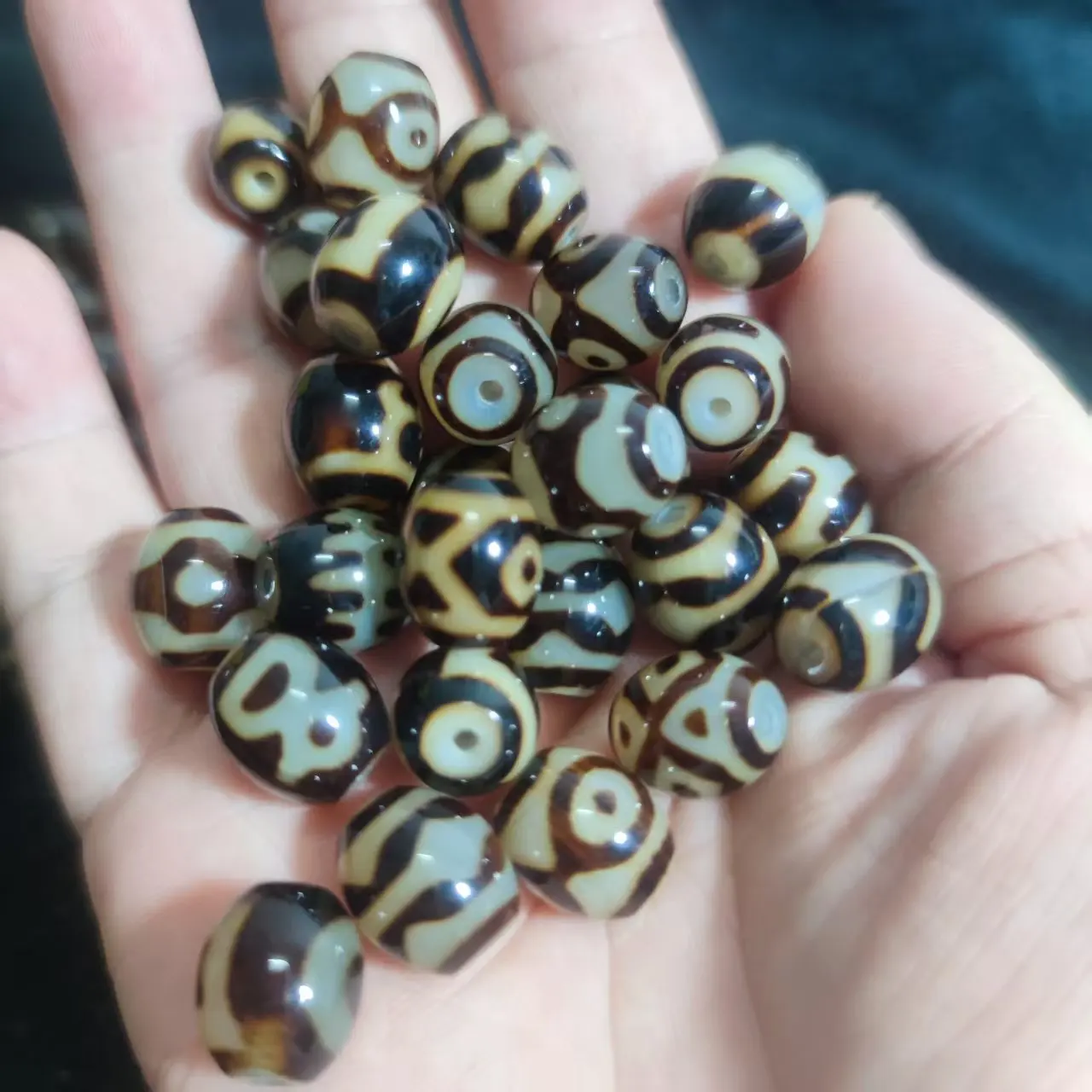 100pcs/lot  Taiwan Beads smooth Surface Natural Tibetan Daluo Dzi Beads for making diy Jewelry Grade AAA