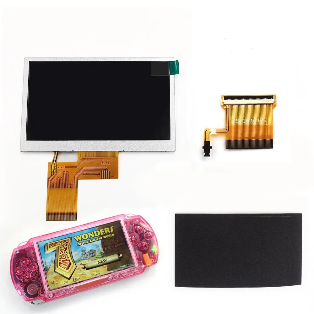 2024 Hispeedido Highlight Backlight IPS LCD Screen Kit With Adapter Cable 500/1000 Luminance For PSP 1000/1001 Console