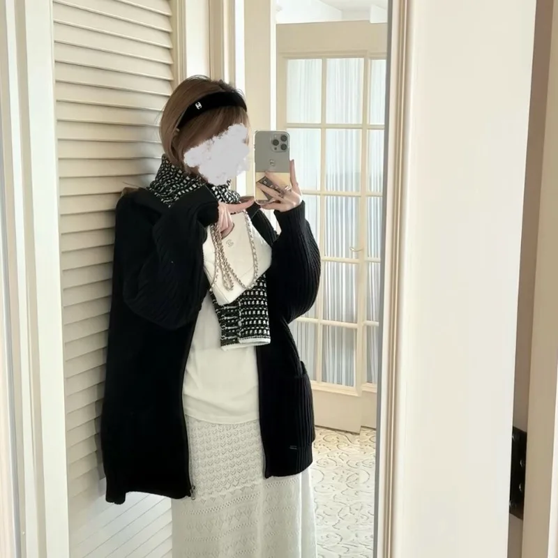 

Striped scarf shawl double-sided matching warm atmosphere knitted winter Korean-style sweet academic fashion