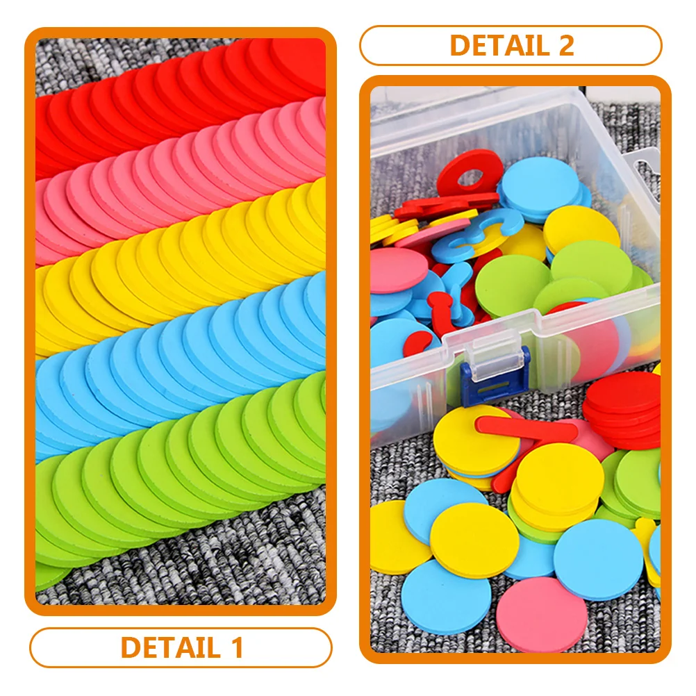 다채로운 원형 디스크 1박스 숫자 계산 기호 수학 교육 유치원 학습 어린이 유아 아기 산수