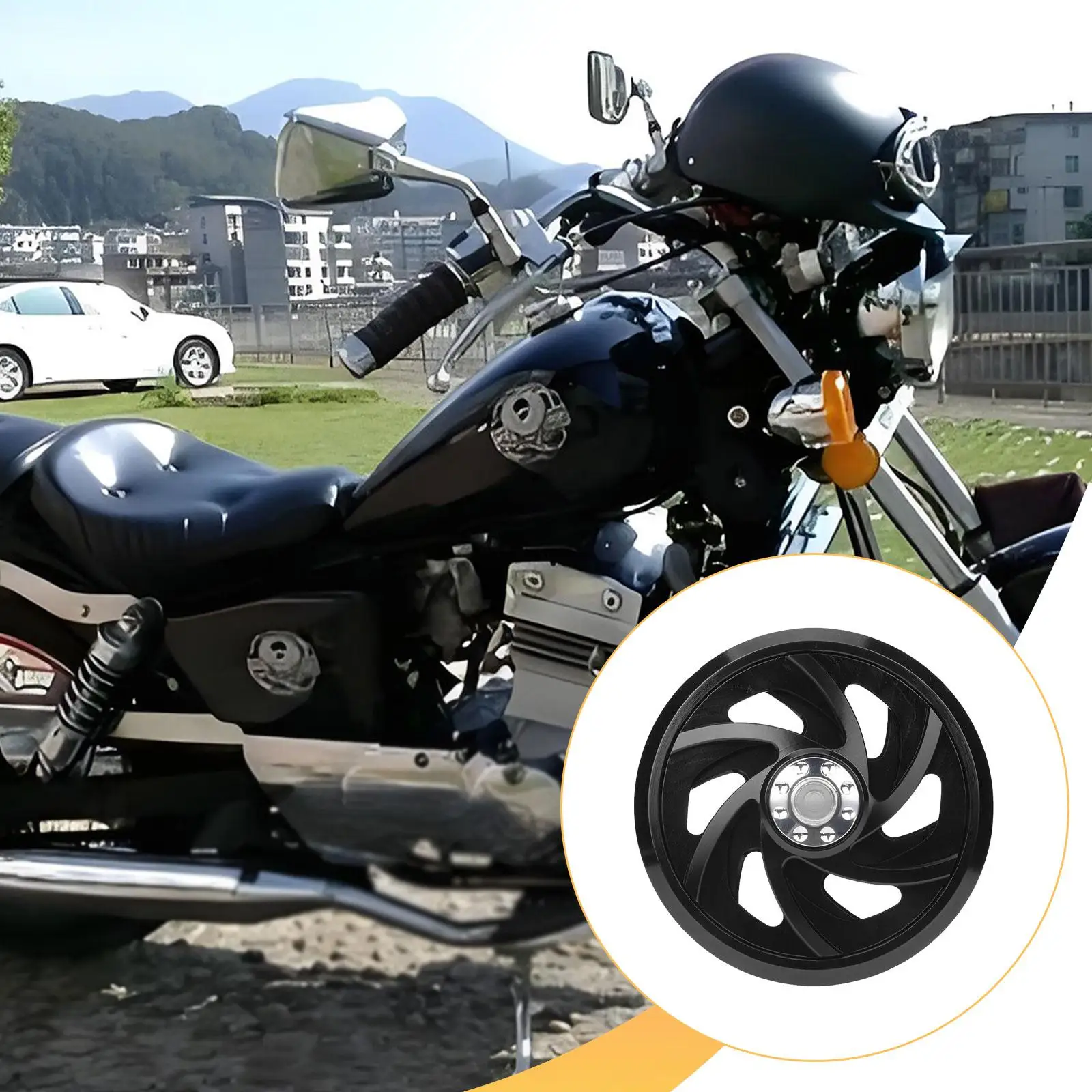 

Aluminum Alloy Motorcycle Engine Fan Cover Heat Dissipation Protector Guard DIY Replacement Accessory for Motorbikes
