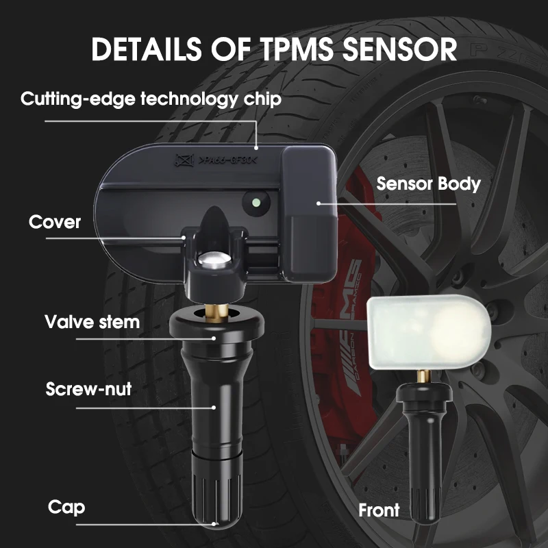 Tire Pressure Sensor TPMS 52933C8000 52933C1100 for Hyundai i20 2014 2015 2016 2017 2018 2019 2020 2021 2022 2023 2024 433MHz TP