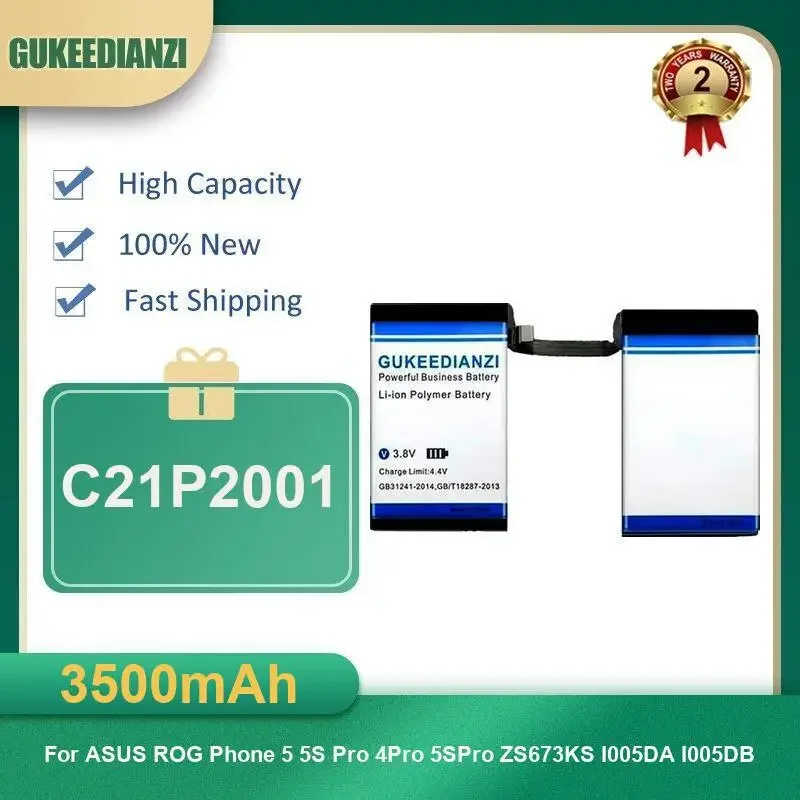 

3500mAh C21P2001 Mobile Phone Battery For ASUS ROG Phone 5 5S Pro 4Pro 5SPro ZS673KS I005DA I005DB High Capacity