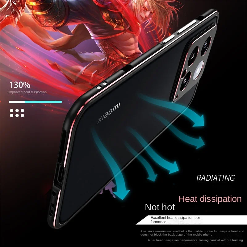 Bumper for Xiaomi 14 Pro 5G Ultra Thin Metal Bumper Frame Hard Cover Case for Xiaomi 14Pro Xiaomi14pro Aluminum Cover Protector