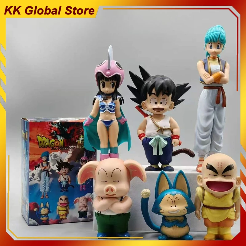 

21cm New Dragon Ball Series Anime Figure Son Goku Bulma Perimeter Model Statue Desktop Decoration Ornaments Birthday Gifts Toys