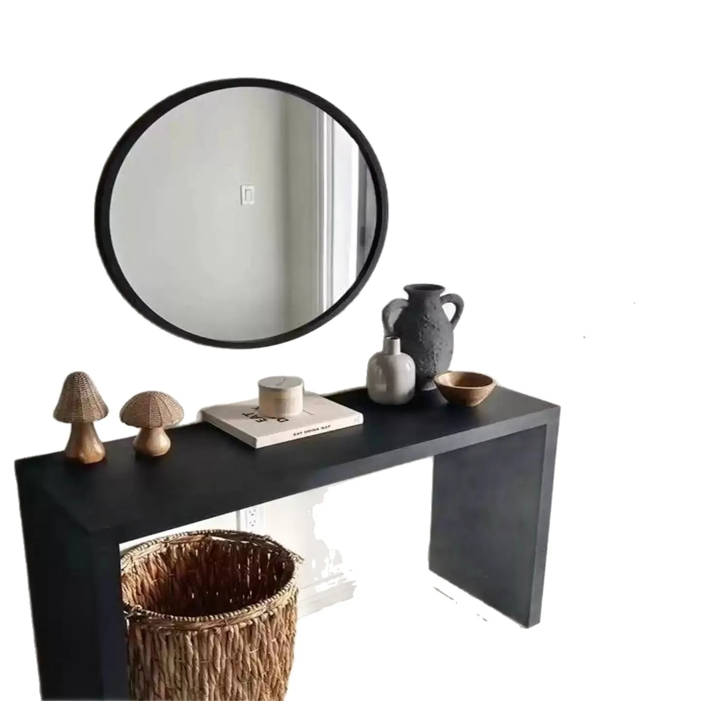 Medieval solid wood entrance table, cream wind entrance table, designer small apartment sofa, back display table