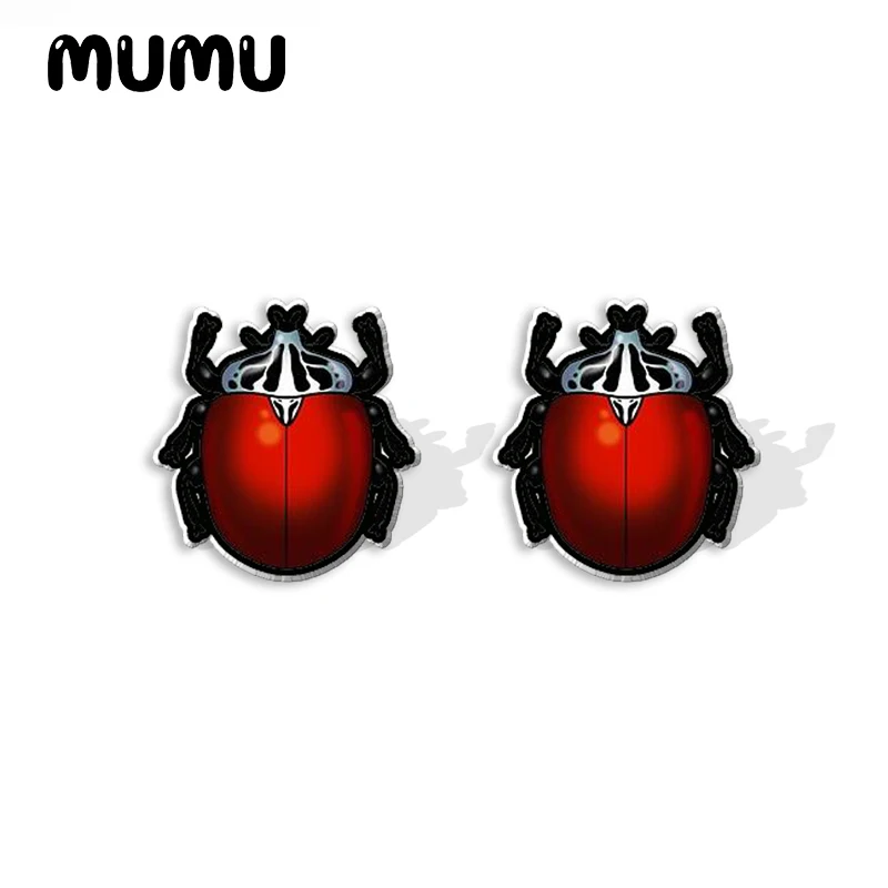 2023 New Rainbow Beetle Acrylic Stud Earring Insects Handmade Earrings Resin Epoxy Jewelry Gifts Friend