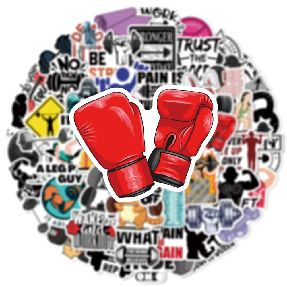 10/25/50pcs Gym Work Out Stickers Graffiti Fitness for Inspirational Quote DIY Water Bottle Phone Laptop Skateboard Helmet