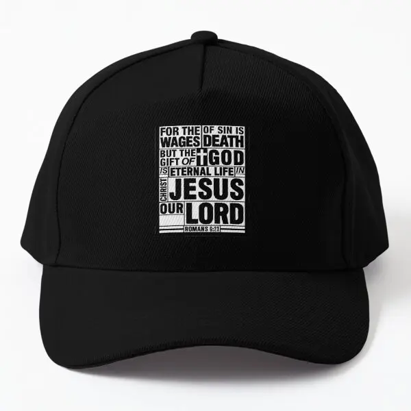 Romans 6 23 Eternal Life  Baseball Cap Hat Hip Hop Black Summer Women Spring  Snapback Fish Czapka Casquette Sun Outdoor Mens