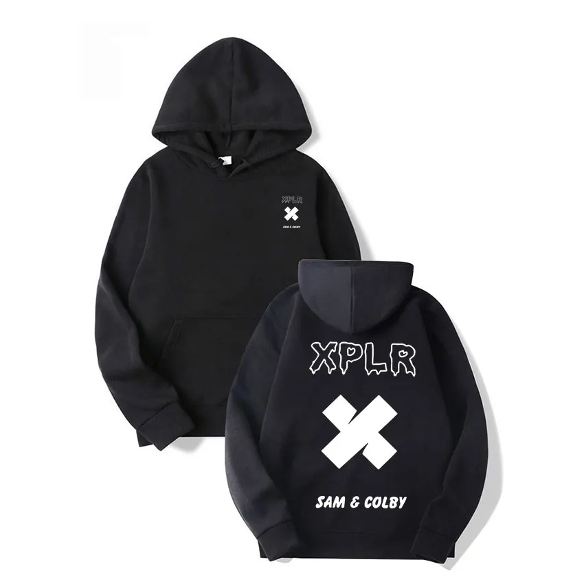 

Xplr Hoodie Sam and Colby Chainlink Merch Heart Shaped Print Sweatshirt Women Long Sleeve Pullover Fleece Hoodies