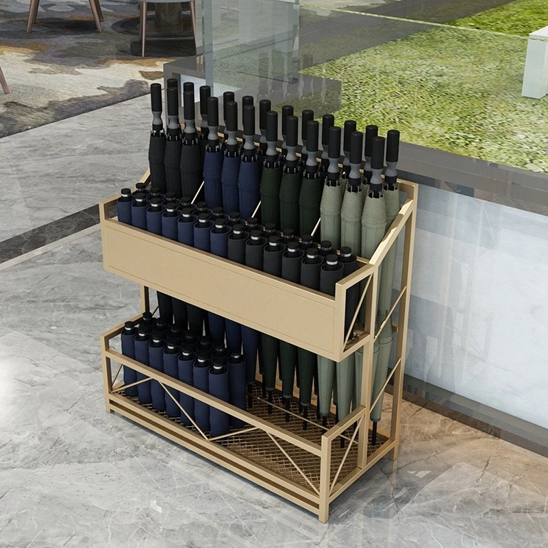 Commercial umbrella shelves, rain gear storage racks, umbrella gear storage boxes in lobby of high-end public places