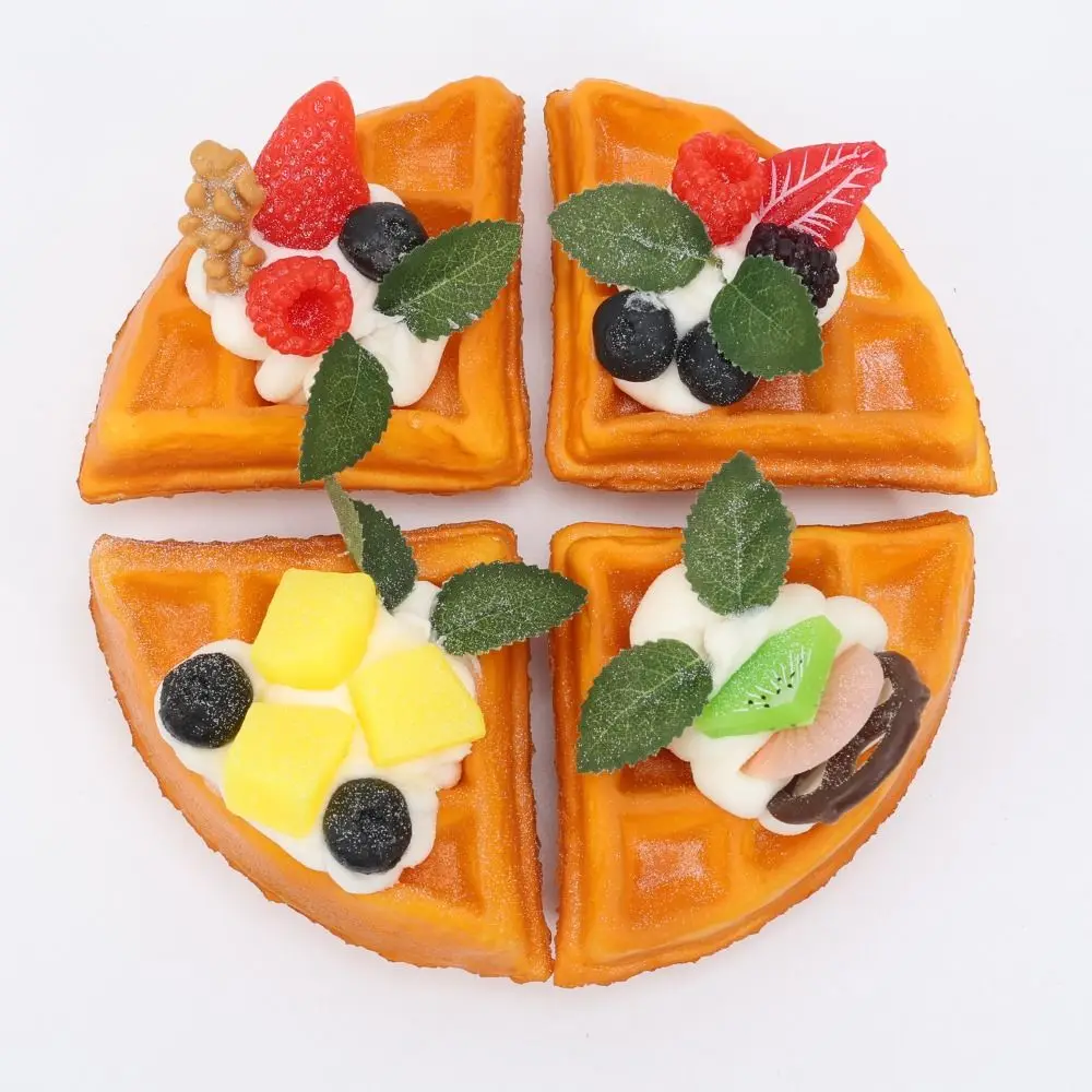 Creative Hand Relax Simulation Bread Squeeze Slow Rebound Triangular Waffle Bread Squeeze PU Soft Sensory Fidget Adults