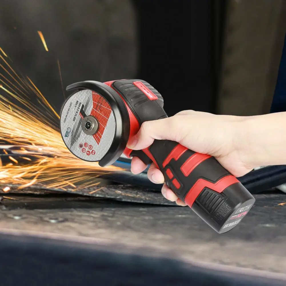 

Electric Polishing Machine, Non-Slip Handle High Speed 18V Mini Angle Grinder, Battery-operated Low Noise 550W Cordless Cutter
