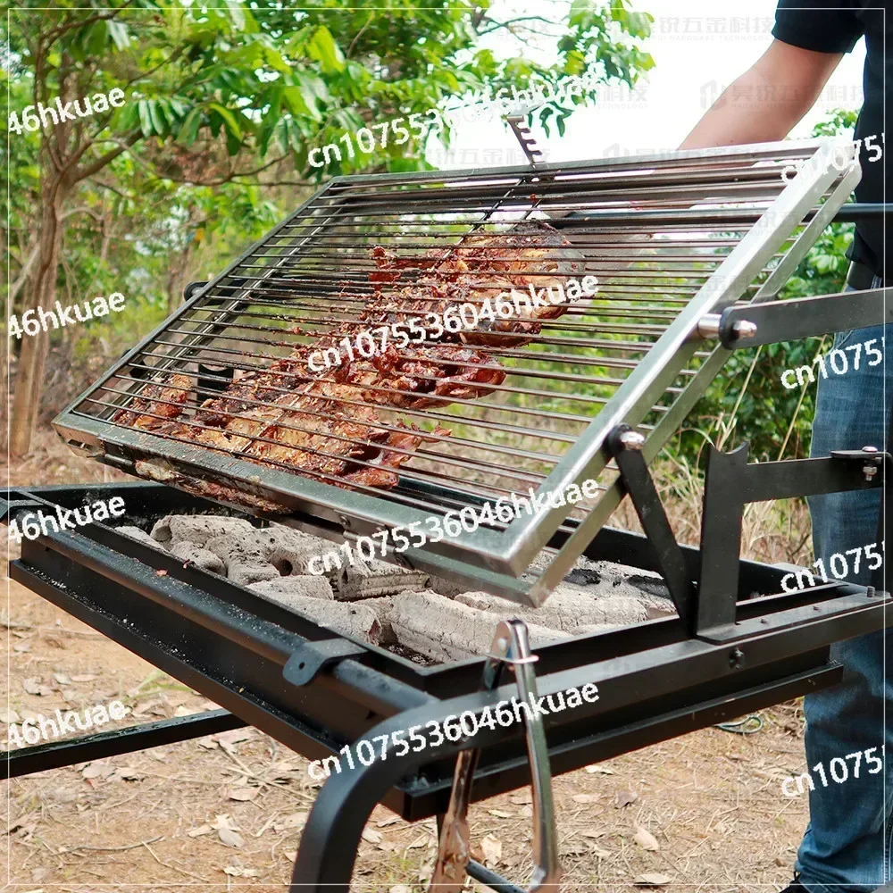 Outdoor disassembly of BBQ charcoal barbecue beef oven Chicken flip rotary grill rack American oven