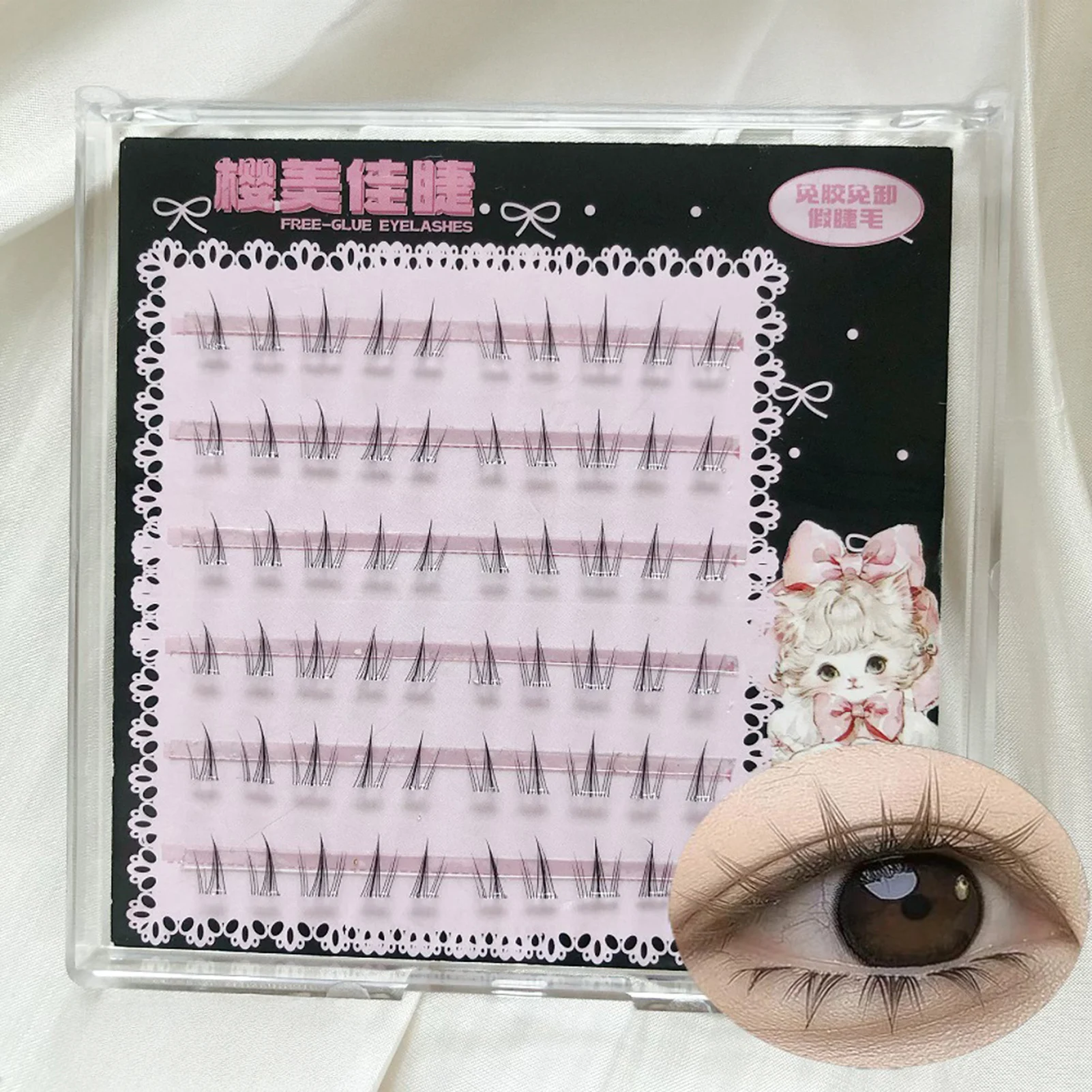 لا الغراء عباد الشمس نمط الرموش الصناعية الألياف السوداء 5-7 مللي متر مختلط C حليقة للرموش السفلية ذات المظهر الطبيعي