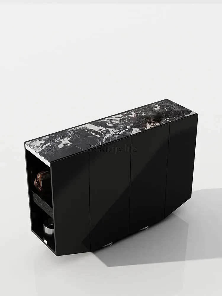 

5Italian light luxury shoe cabinet modern simple living room solid wood storage locker