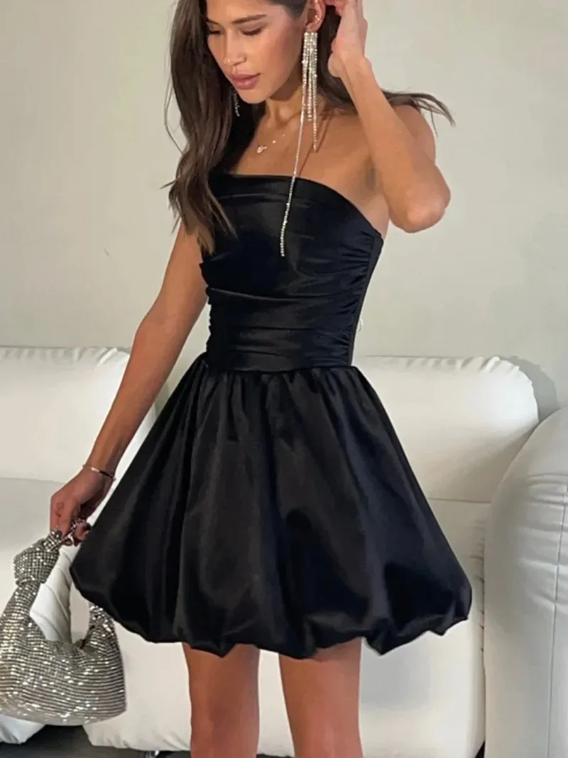 Mode ärmellose hohe Taille solide weiße Party kleider Frauen sexy träger lose rücken freie Tuniken schwarz kurzes Kleid Streetwear