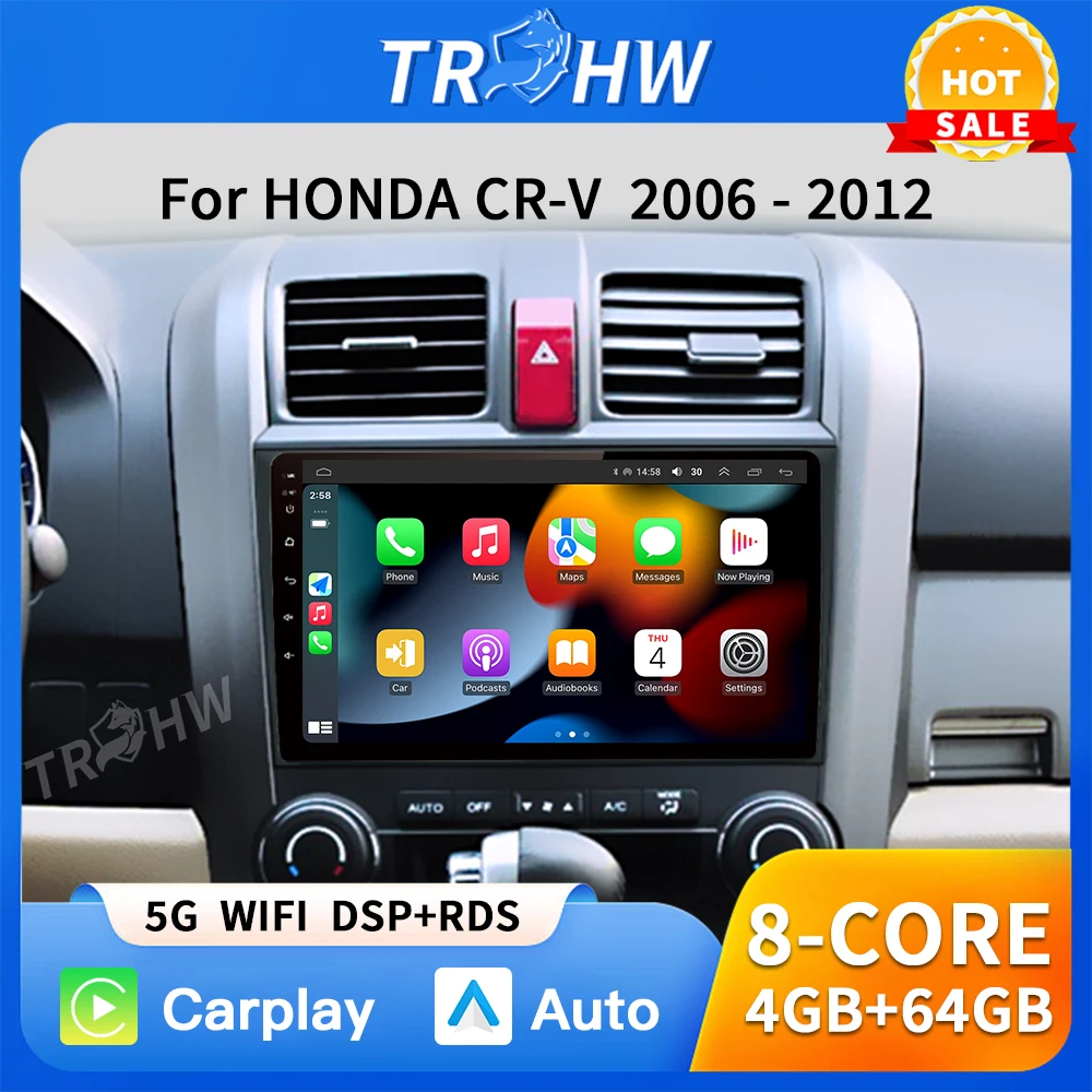 

8Core Android 13 Carplay Car Radio For Honda CR-V 3 RE CRV 2007-2011 Multimedia Video Player 2 Din Navigation GPS DVD Head Unit