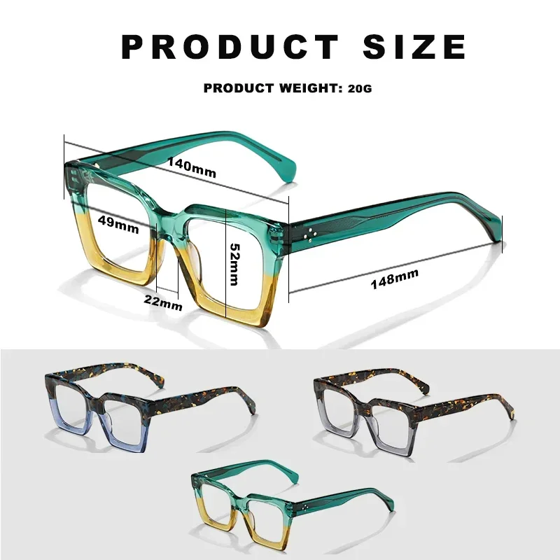 Fashion Retro Acetate 882285 Square Men Eyeglass Frame Designer Brand Myopia Optical Glasses Women Prescription Eyeglasses