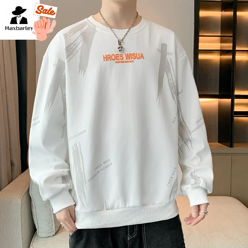 

Autumn Hoodies Men's 2025 New Street Letter Print Graffiti Long Sleeve sweatshirts Male Casual plus size 8XL Crewneck Pullover