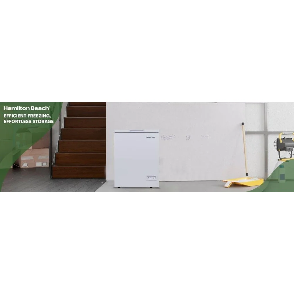 5.0 قدم مكعب الصدر الفريزر المرآب جاهز سلة متحركة قابل للتعديل التحكم في درجة الحرارة سهلة تذويب استنزاف حل التخزين الأبيض